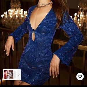 Blue sparkly mini dress